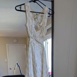 Free People white/gold maxi